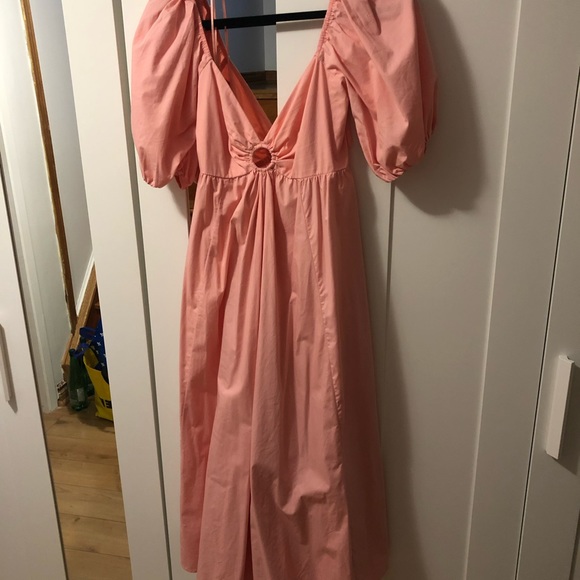 O Ring Puff Sleeve Midi Dress - Picture 5 of 7